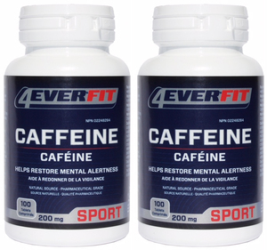 4EverFit Caffeine 200mg - 2 Bottles (200 tabs)