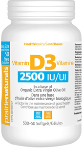 Vitamin D3 2500 IU Bonus Size by Prairie Naturals